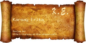 Karsay Erika névjegykártya